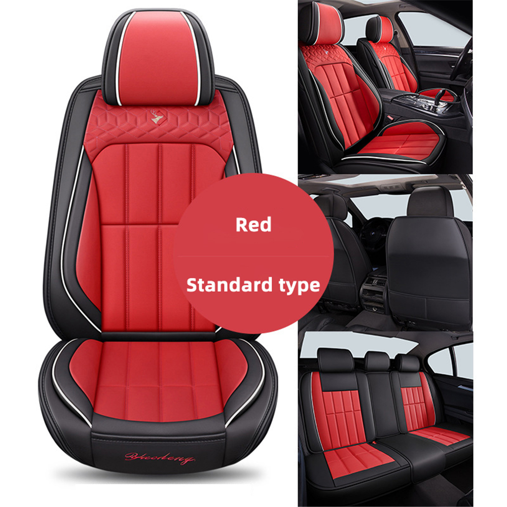 Protector de asiento de coche de ajuste Universal CNWAGNER para cinco plazas, directo de fábrica, cojín de asiento de coche con diseño bonito de piel sintética