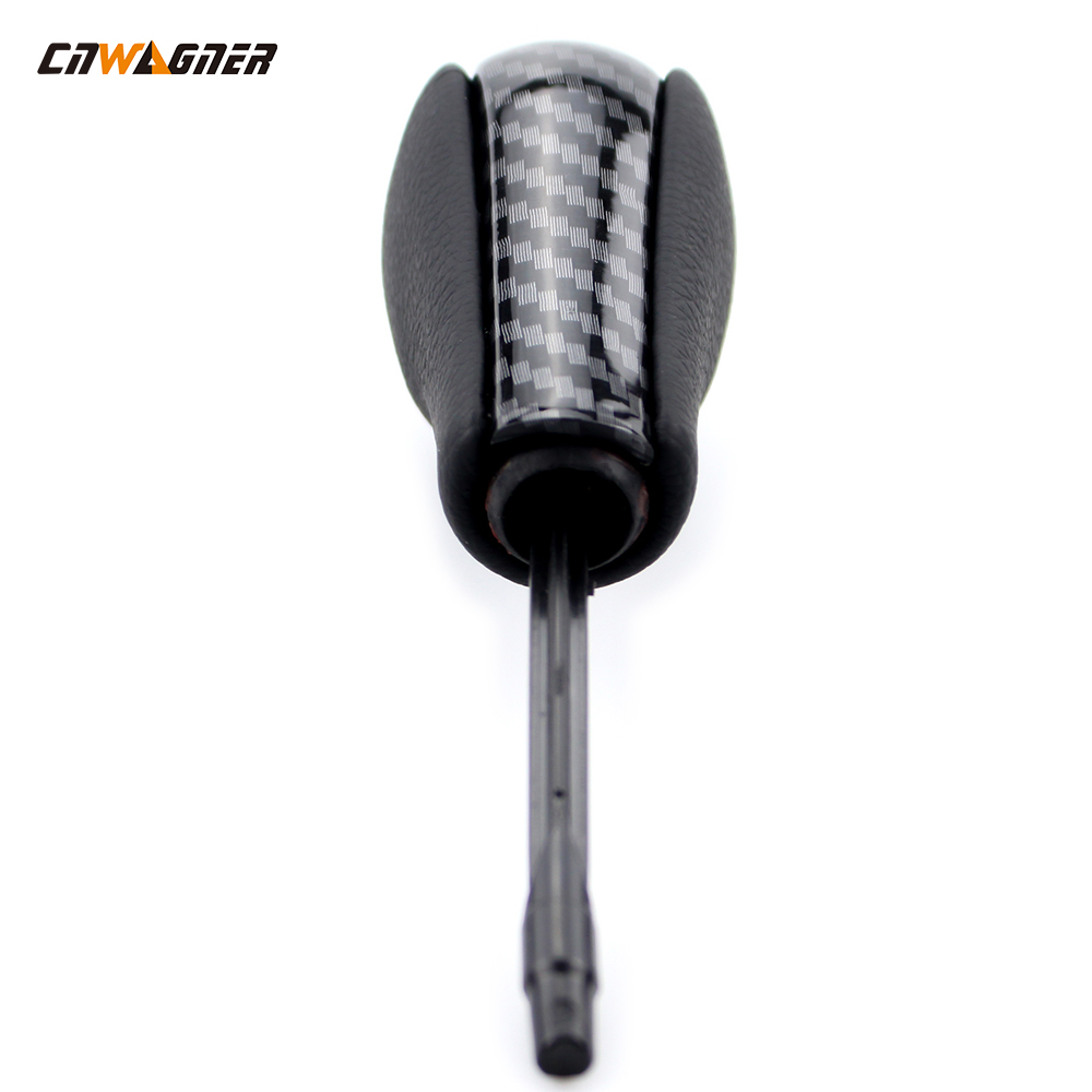 Best-Selling Auto Parts Carbon Pattern GearSpift Automatic Racing Steering Gear Knob Black y Silver Adecuado para BMW