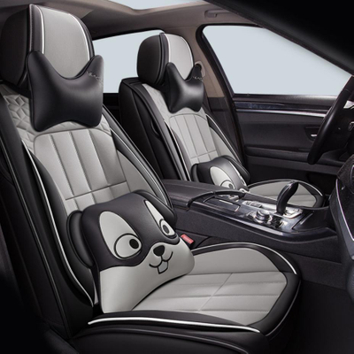 Protector de asiento de coche de ajuste Universal CNWAGNER para cinco plazas, directo de fábrica, cojín de asiento de coche con diseño bonito de piel sintética